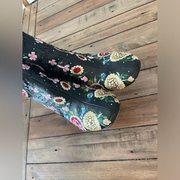 Alice + Olivia Myra Embroidered Leather Booties - Picture 9 of 14